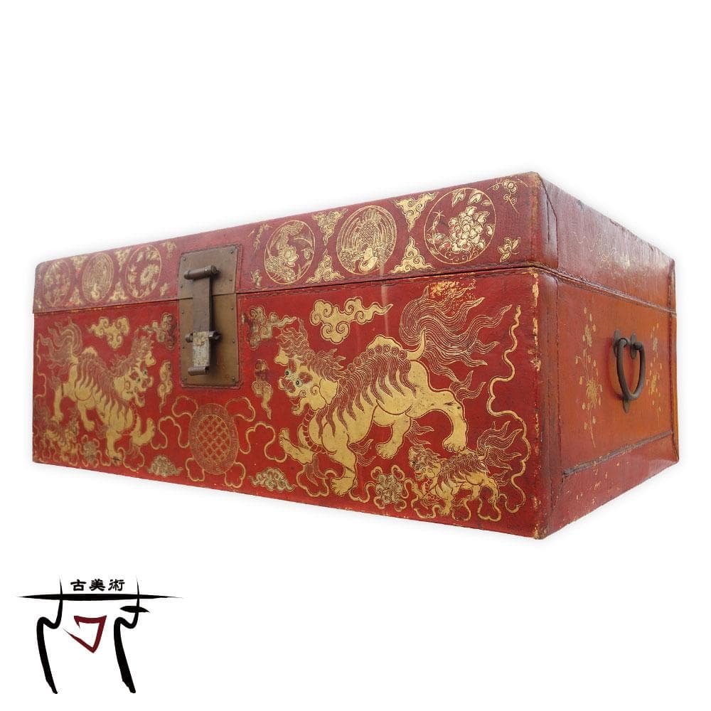 【中古】K▼支那 清国末 大正時代 中国文物 清朝中国 箱 (37626)