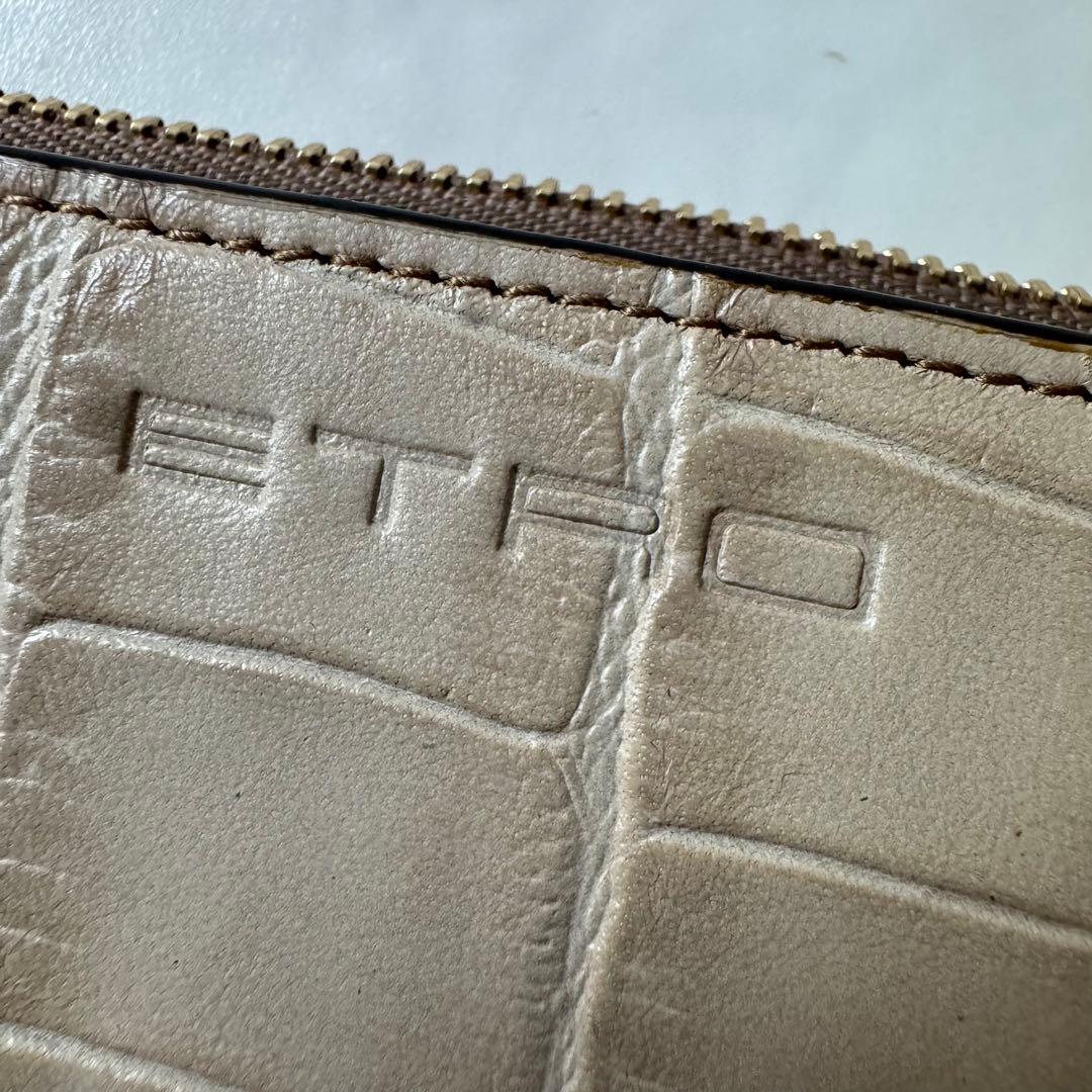 ✨未使用タグ付き✨ETRO 長財布 レザー クロコ型押し ペイズリー 付属品あり
