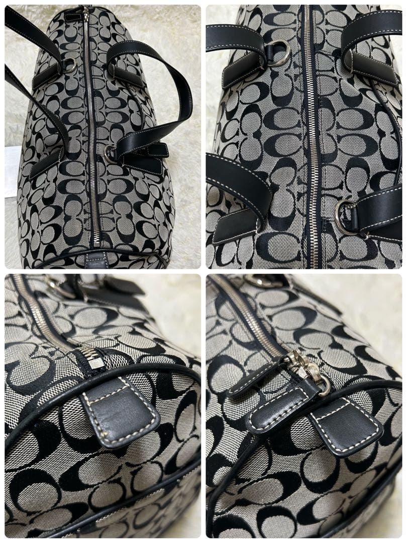 美品⭐️即日発送　COACH ボストンバッグ　レザー　シルバー南京錠付