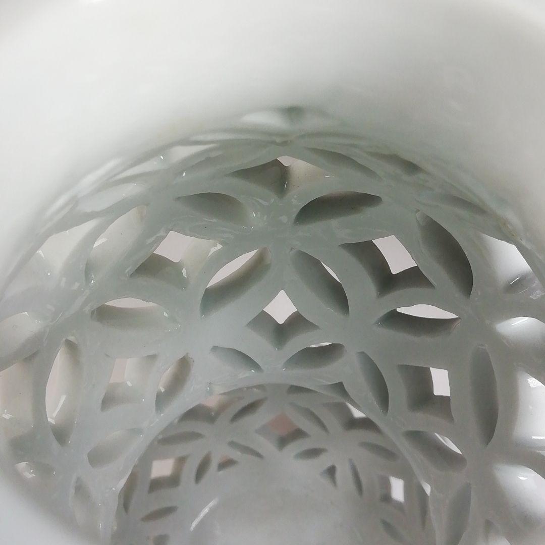 Ｔ９８８　杓立　『平戸白磁　七宝透』『瓢型　杓立』『横石嘉助 造』　共箱　茶道具