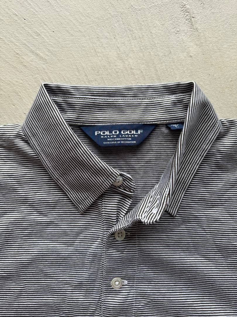 POLO GOLF ポロゴルフ ボーダー柄半袖シャツ ブラック系 mt55