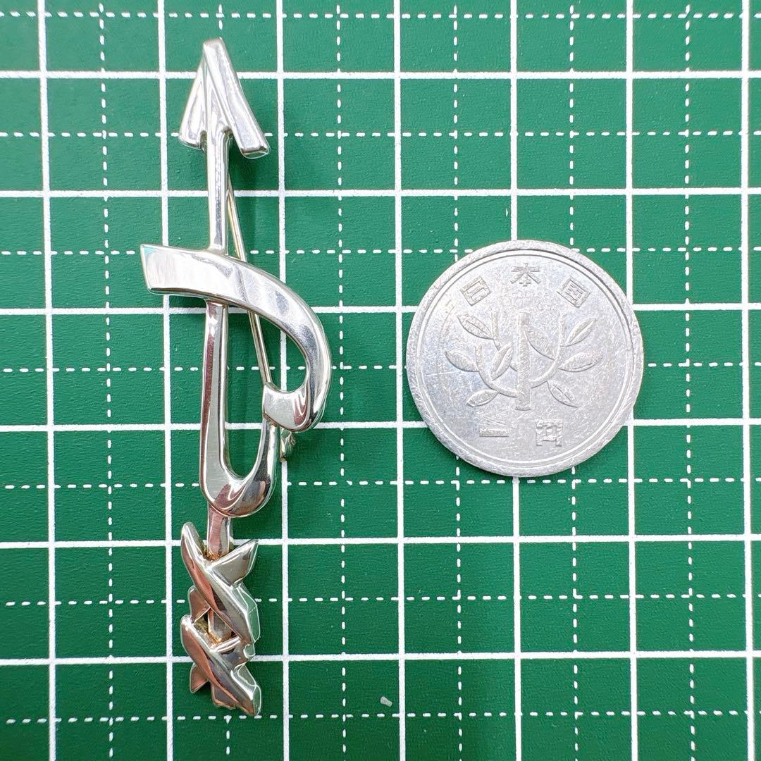 美品 オールドティファニー ハートアロー キス ブローチ シルバー925