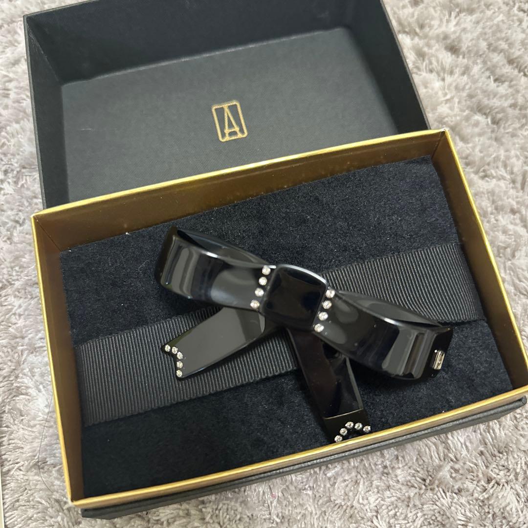 【美品】ALEXANDRE DE PARIS ブラックリボンバレッタ