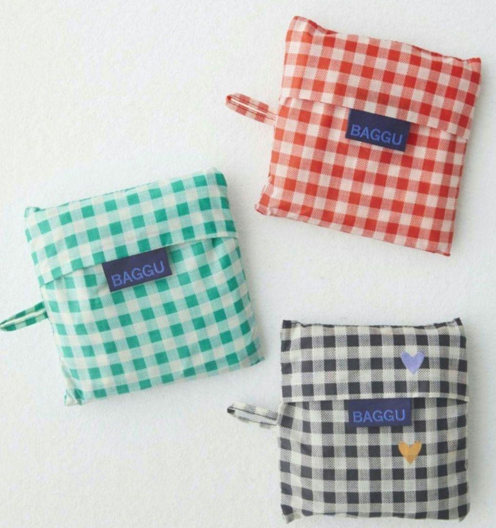 【新品送料込】BAGGU チェック3種セット+巾着ポーチ付 (アメリカ限定)