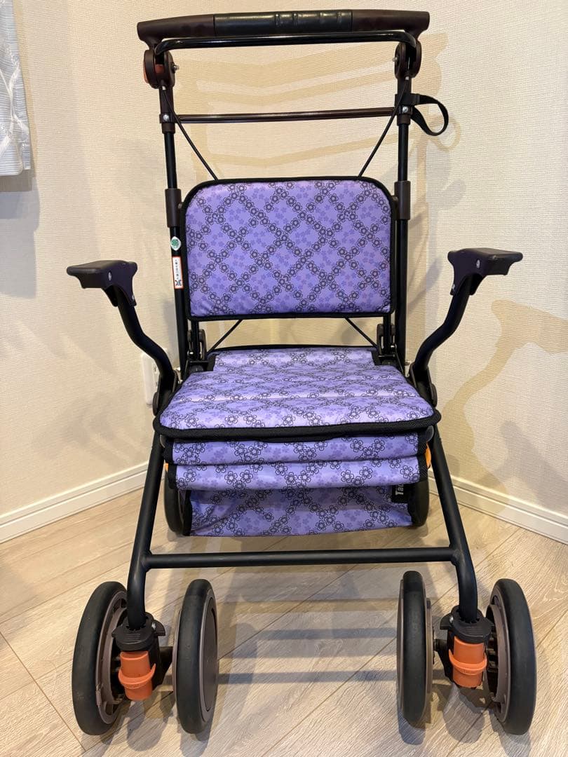 【美品】幸和製作所 SLT08 カゴノア L パープル シルバーカー　花柄