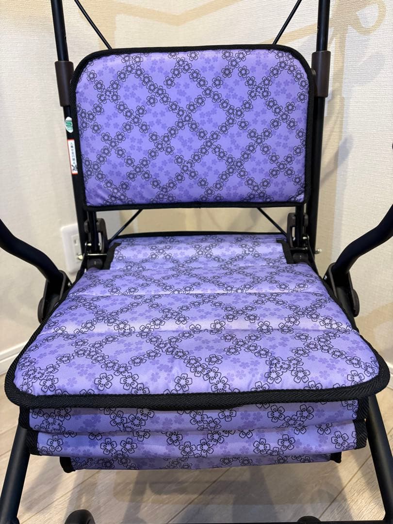 【美品】幸和製作所 SLT08 カゴノア L パープル シルバーカー　花柄