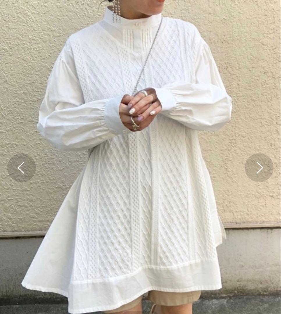 極美品】Ameri VEST DOCKING SHIRT アメリ　トップス　秋