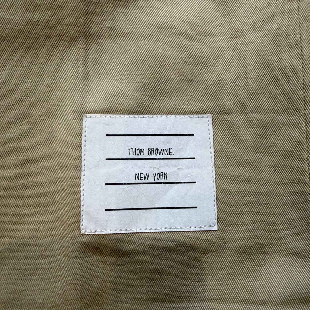 トムブラウン　ストレートパンツ　切りっぱなし　ベージュ　コットン　1