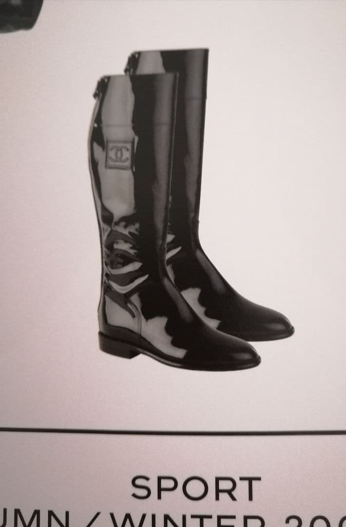 【希少！】◆【CHANEL】ロングブーツ◆パテント◆SPORTS◆後ファスナー