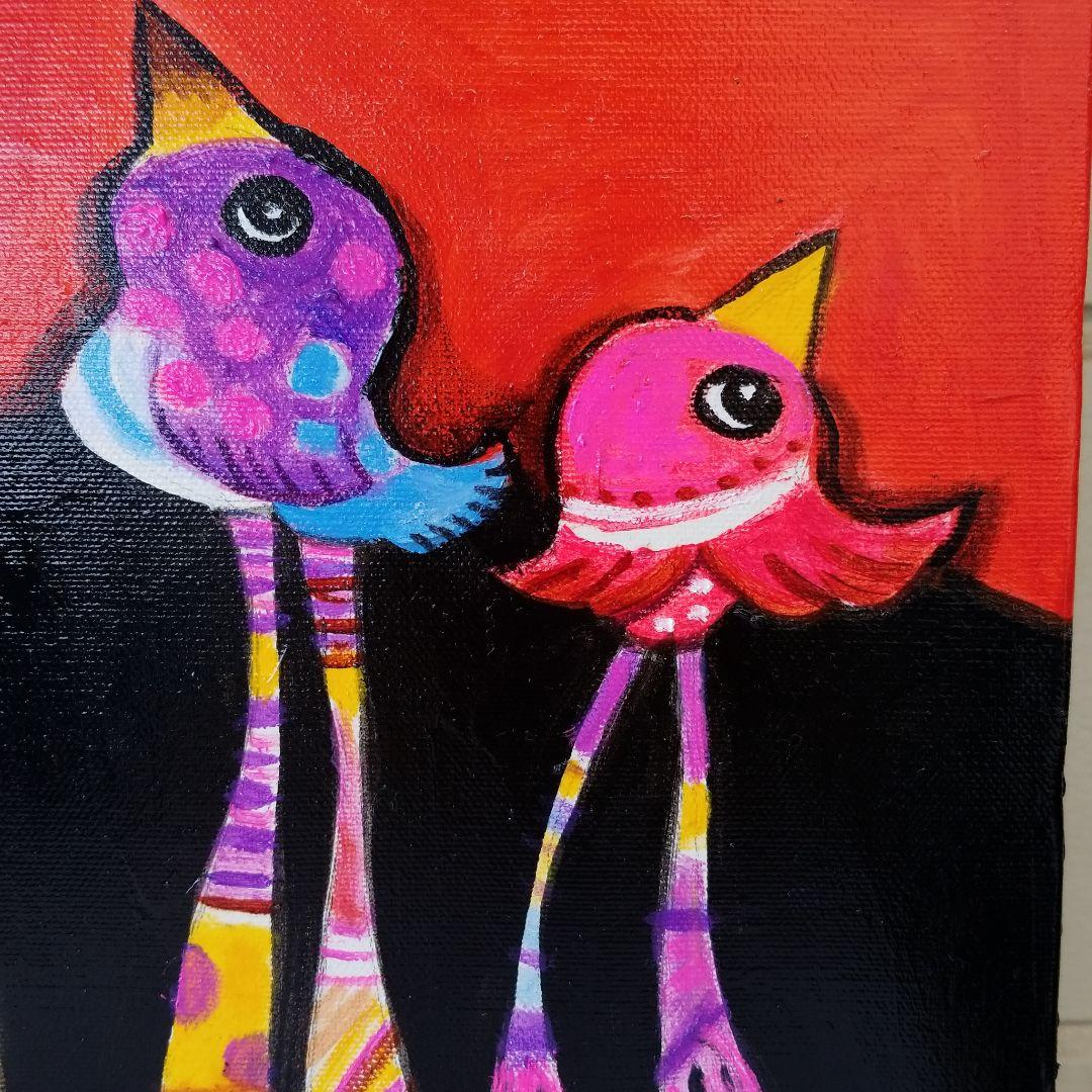 油絵　やまちゃん確認　ベストフレンド*ヘラジカと鳥