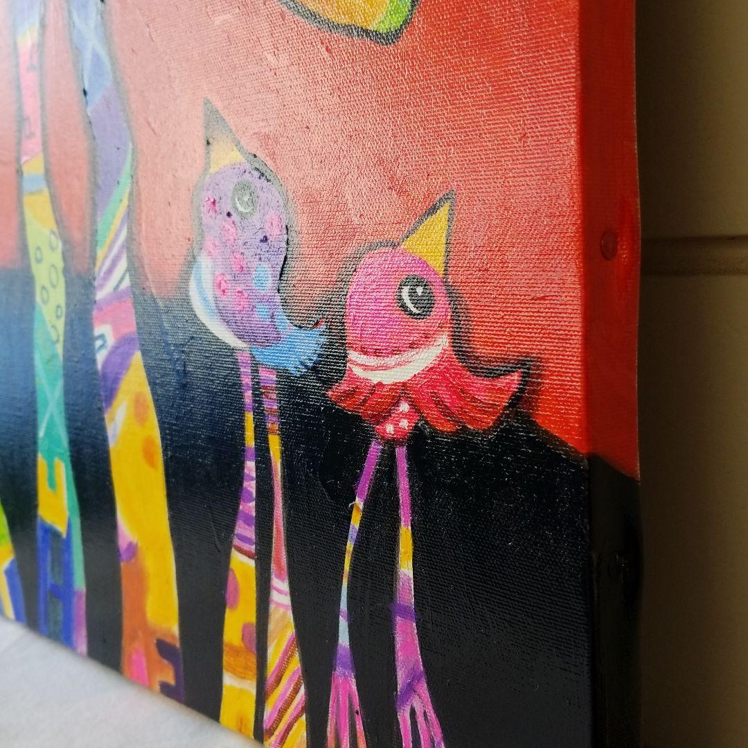 油絵　やまちゃん確認　ベストフレンド*ヘラジカと鳥