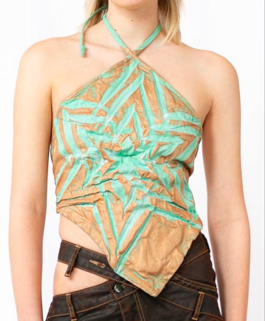 MASHA POPOVA のホルターネック デニム トップス