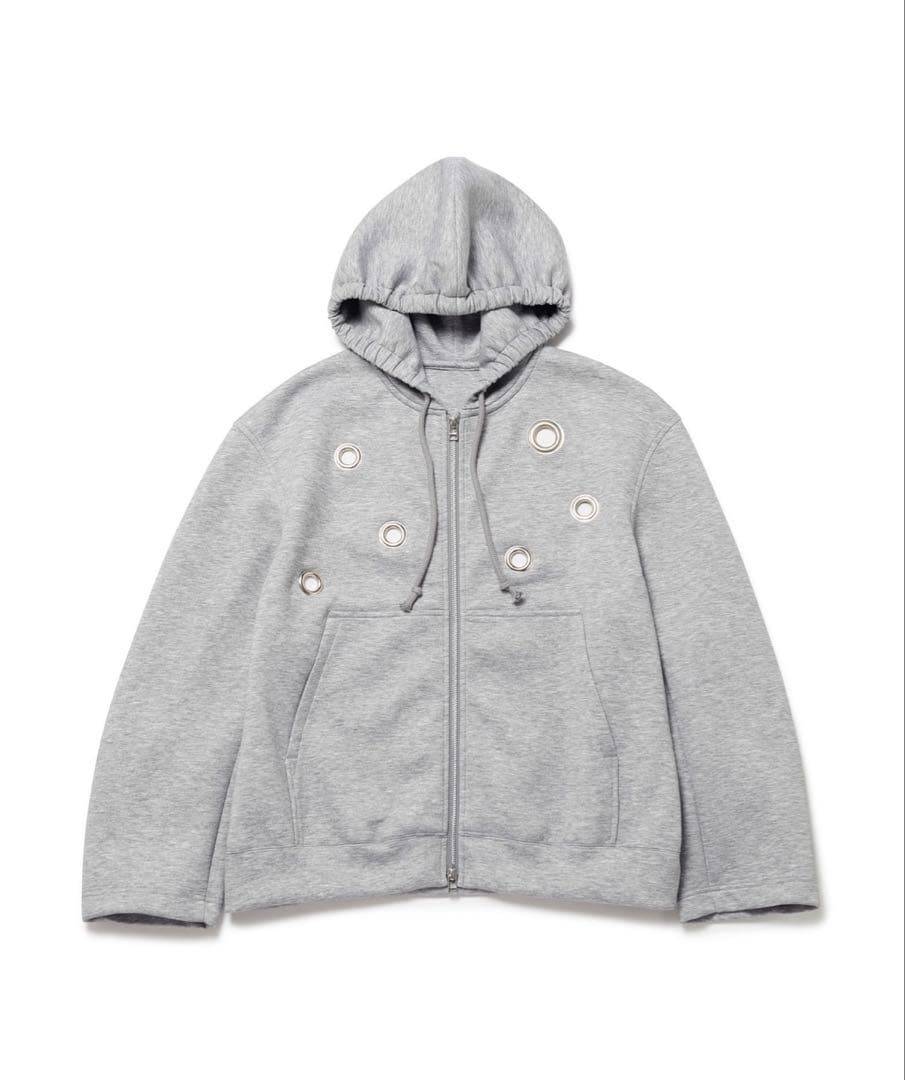 M TO R BIG EYELET STUCK HOODIE リング パーカー