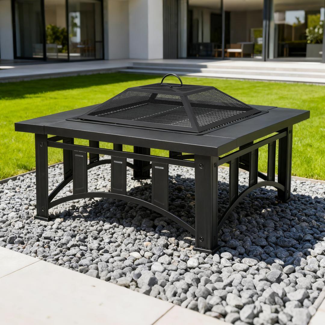 タイムセール！焚き火台　バーベキューコンロ　二次燃焼　キャンプグッズ　BLACK