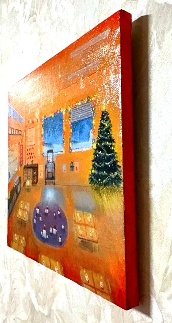 christmas party アクリル画　F3