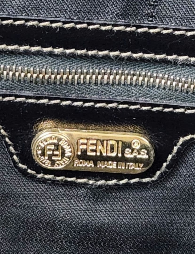 【良品】FENDI フェンディ ペカン柄 ブロック ボストンバッグ 40㎝
