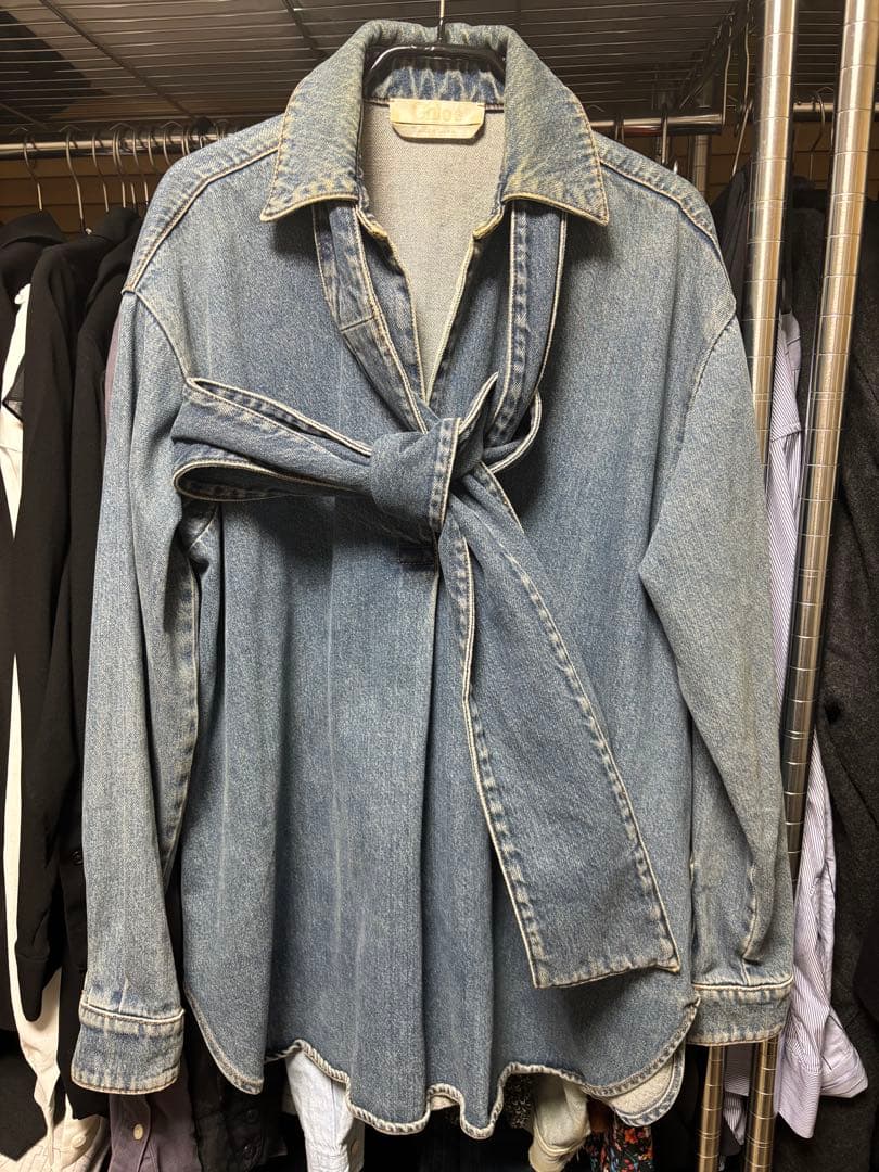 Chloé リボン付きデニムシャツ