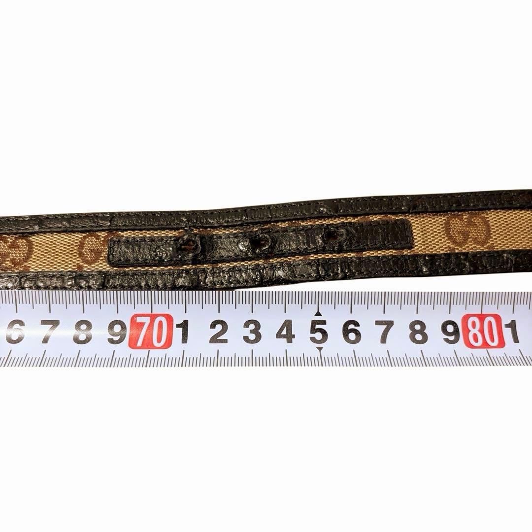 グッチ GUCCI ベルト インターロッキング GG柄 ブラウン キャンバス