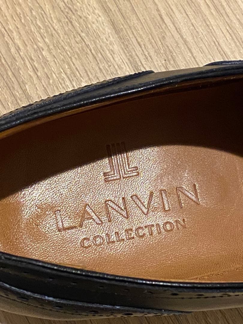 ランバン　レザーシューズ　ネイビー　25.5cm 革靴　メンズ
