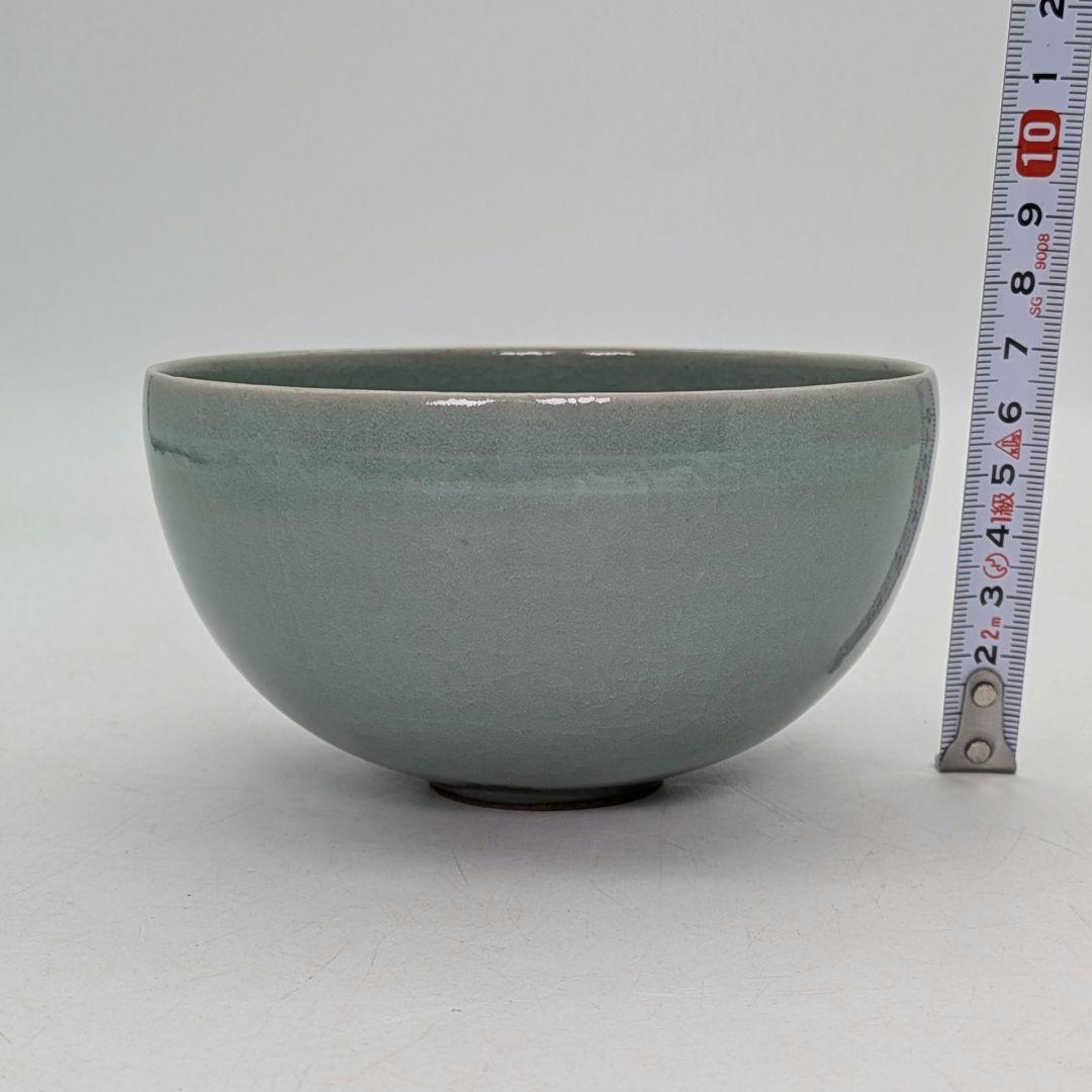 韓国人間文化財 柳海剛（柳根瀅） 高麗青磁茶碗 共箱 抹茶碗 抹茶茶碗 茶道具