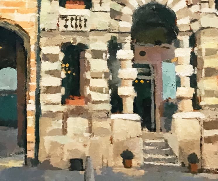 絵画506 油絵/風景/街景/シドニー　/ロックス/建物/P10号