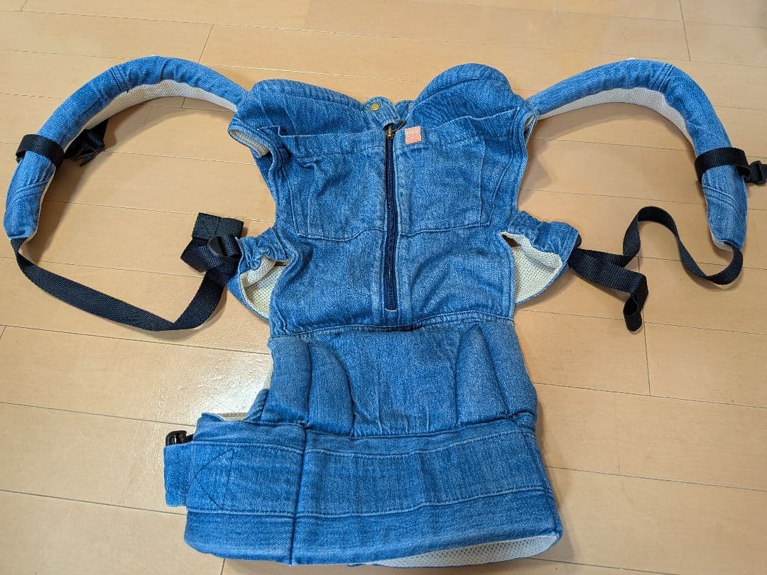 キューズベリー NICO デニム 抱っこ紐 前面ファスナー付き おんぶ