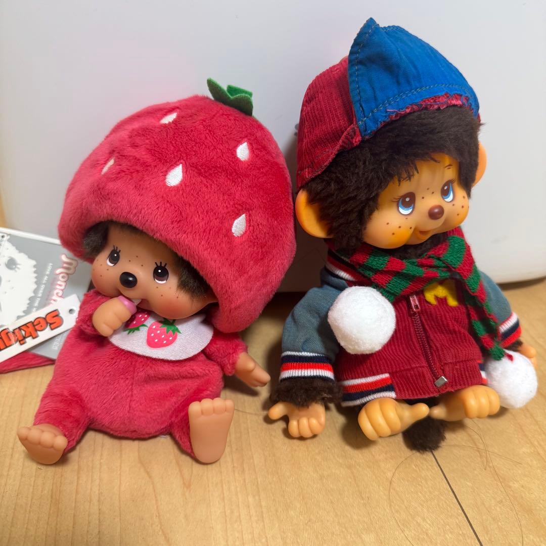 モンチッチ セキグチ いちご ぬいぐるみ 昭和 レトロ 帽子 レア 初代 4本指