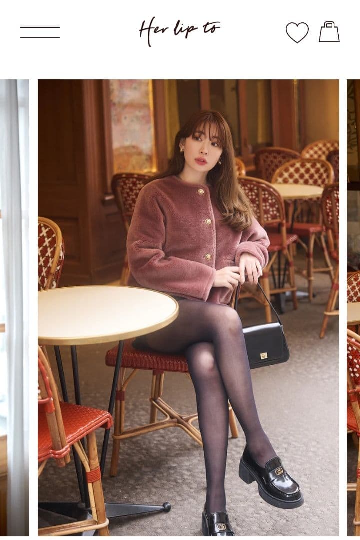 Her lip to ウールショートコート　モーブピンク