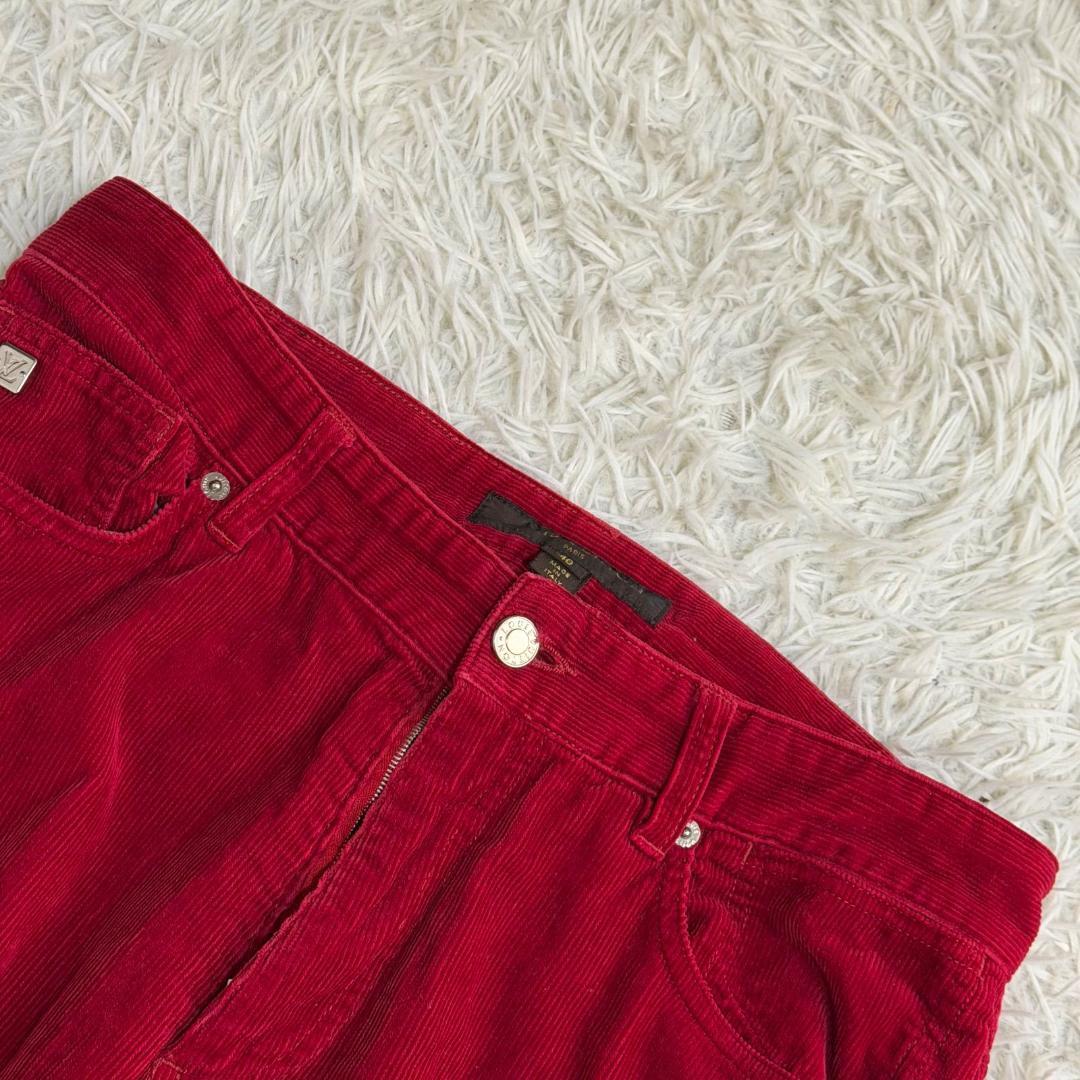 16082✨美品✨ルイヴィトン コーディロイパンツ　赤 レッド 40