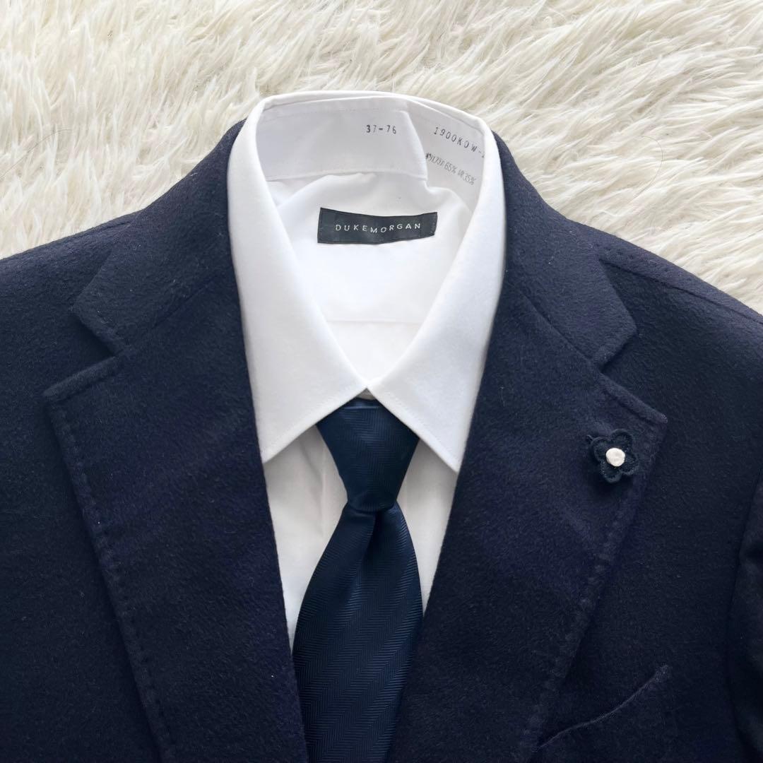 <美品> LARDINI サルトリア カシミヤ100% ネイビー ジャケット46