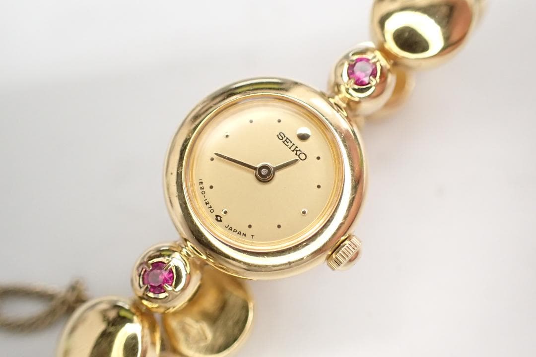 SEIKO セイコー 1E20-0420 ゴールドカラー クオーツ 腕時計