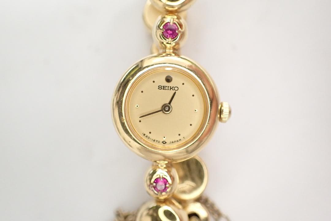 SEIKO セイコー 1E20-0420 ゴールドカラー クオーツ 腕時計