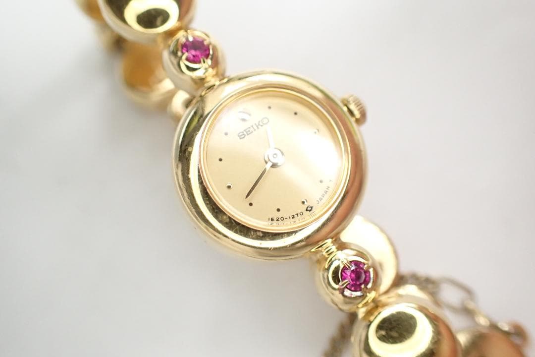 SEIKO セイコー 1E20-0420 ゴールドカラー クオーツ 腕時計