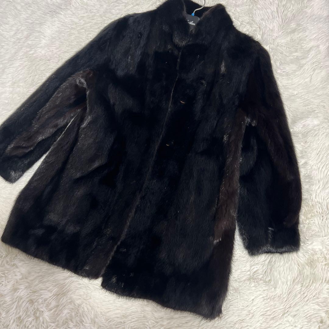 ミンク　レディース11号　 黒 ファーコート