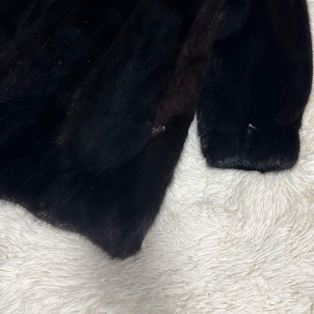 ミンク　レディース11号　 黒 ファーコート