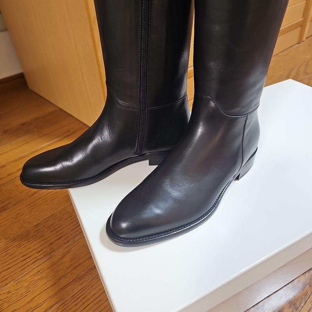 限定TOMORROWLAND　ブラックレザー ロングブーツ