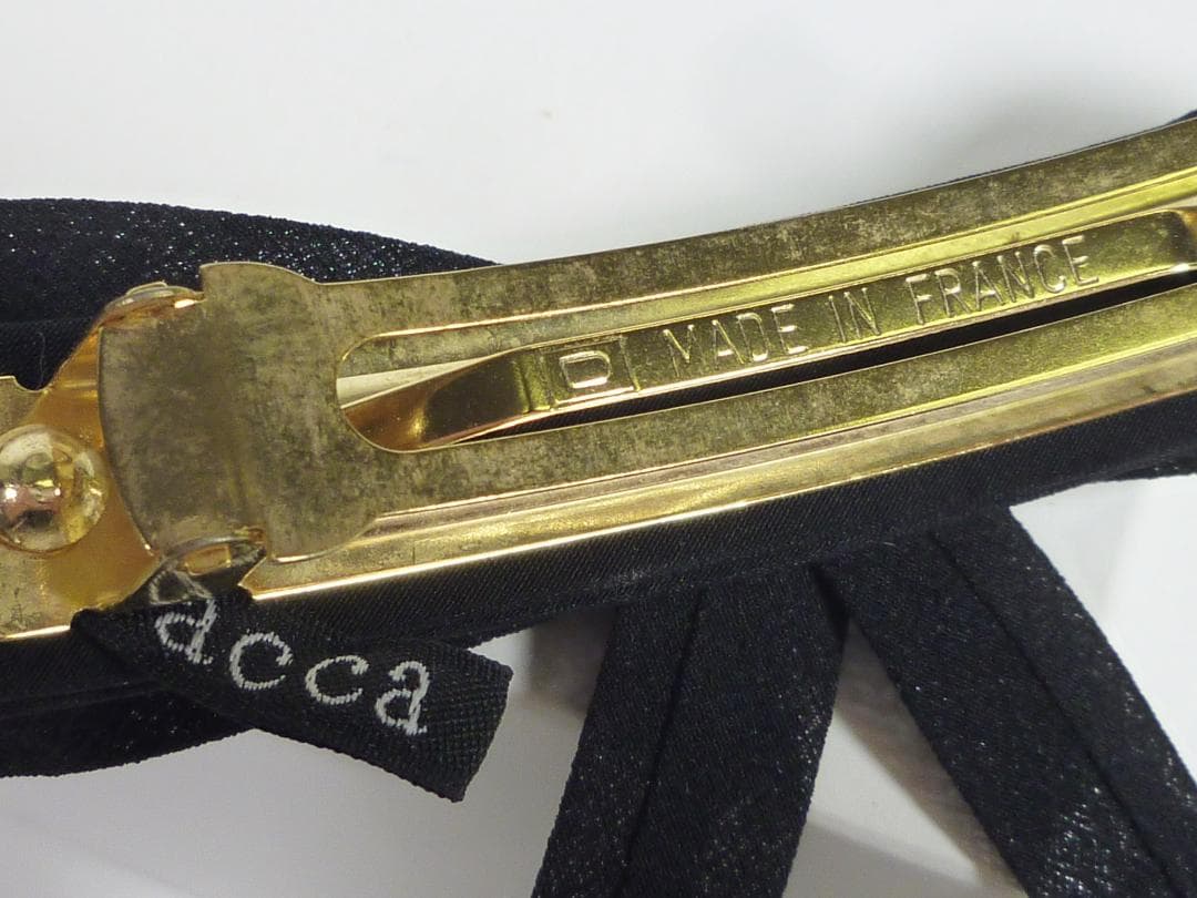 【acca/アッカ】バレッタ　リボン　黒　フランス製