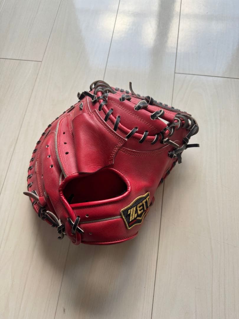 ZETT 赤 キャッチャーミット　硬式用