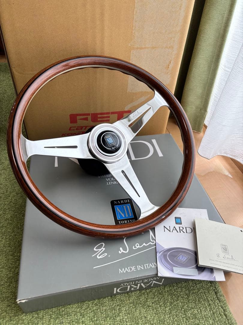 T　NARDI ウッドステアリング 大径38π 美品 正規品 FET
