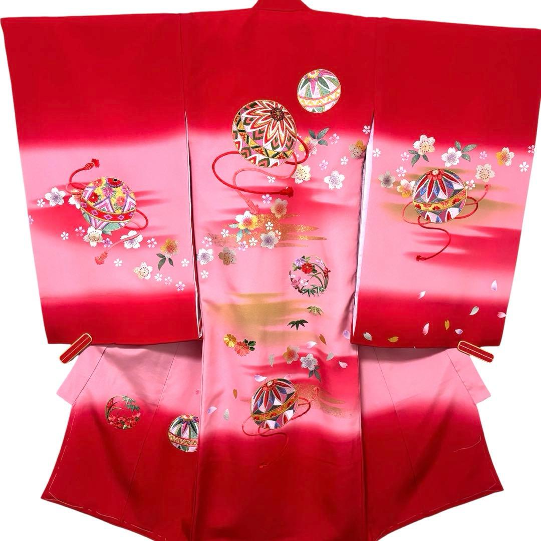 《新品》日本製 特選刺繍 ぼかし京友禅 本金銀箔技法 お宮参り 産着 たとう紙付