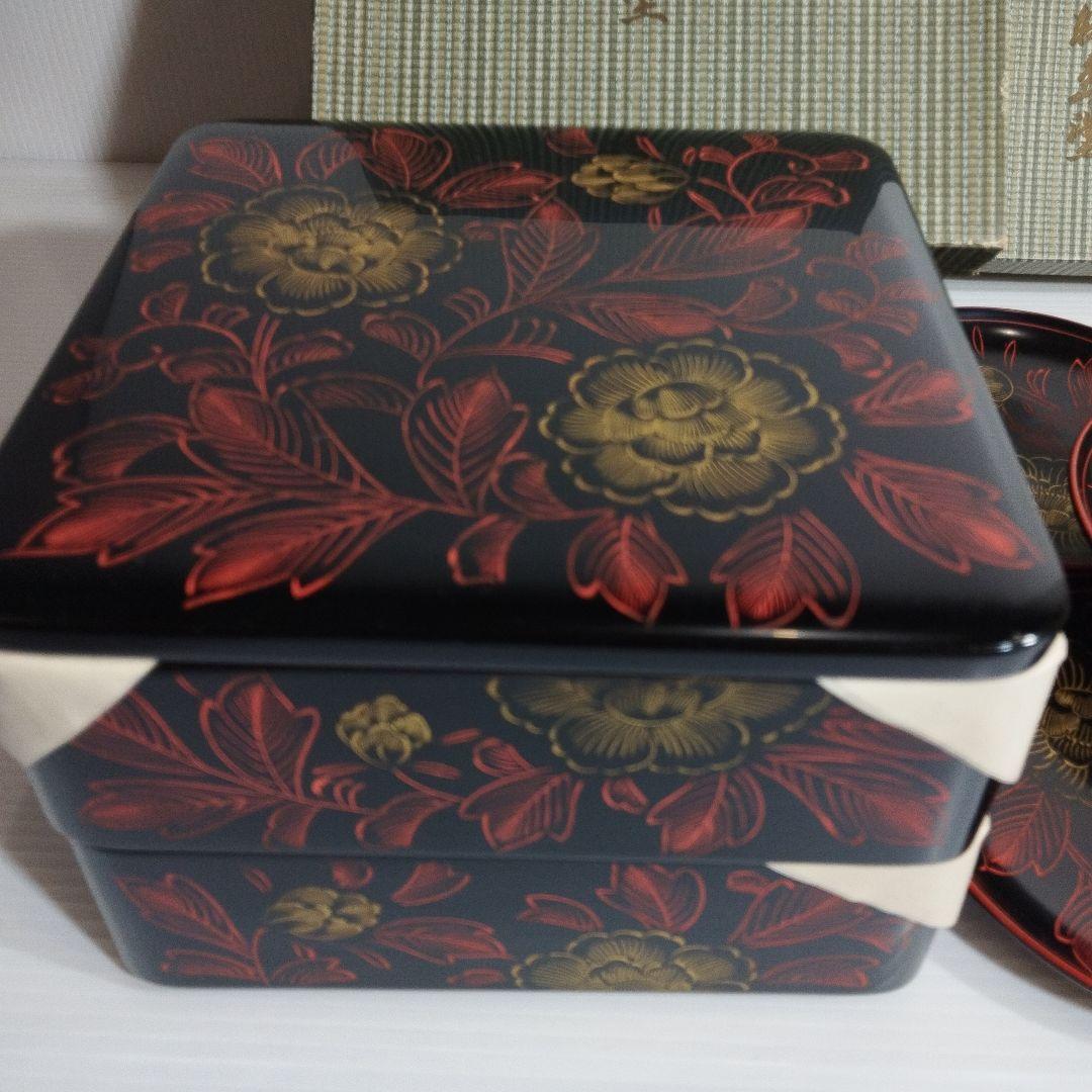 本堅地輪島塗【二段重箱と菓子置き】未使用品 MADE IN JAPAN