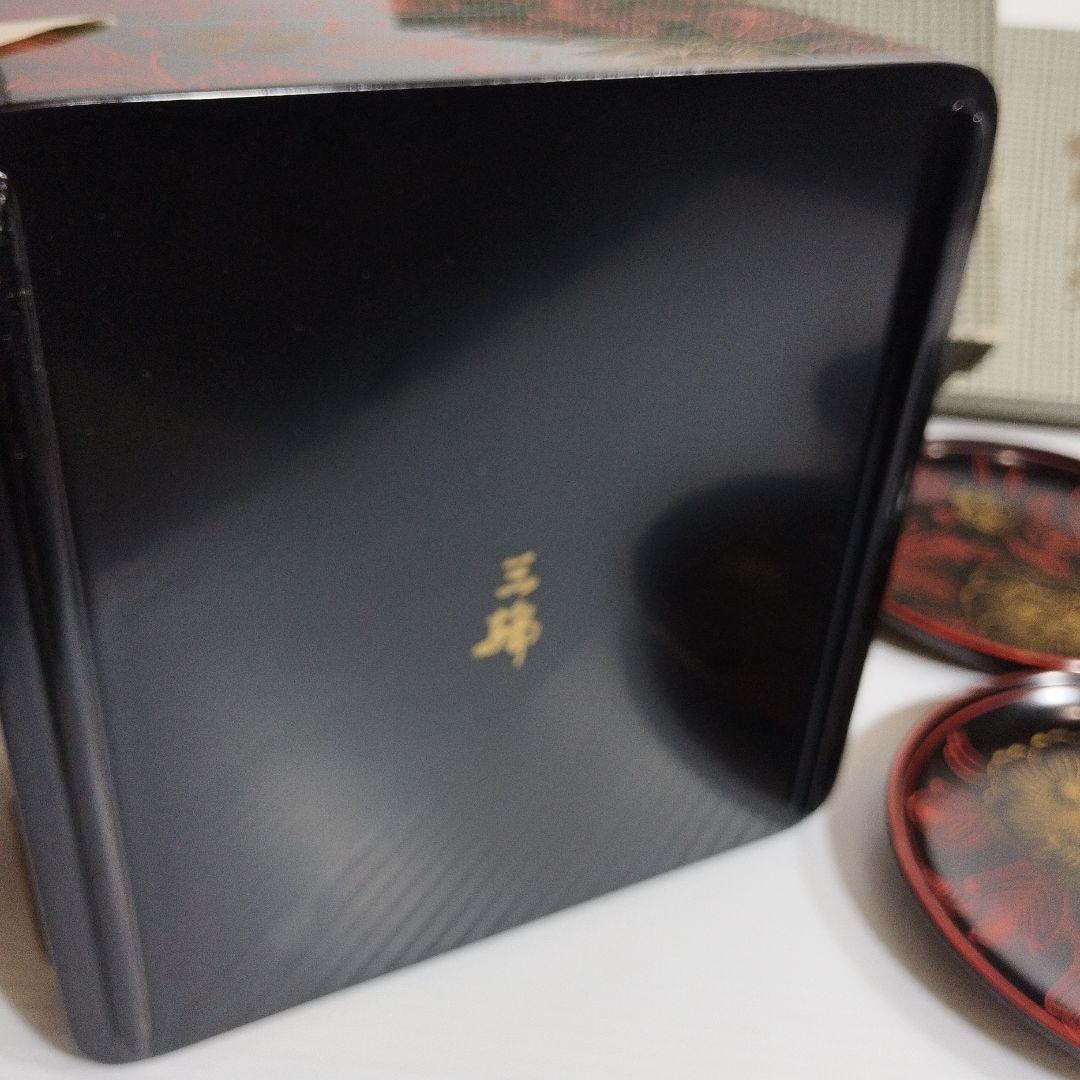 本堅地輪島塗【二段重箱と菓子置き】未使用品 MADE IN JAPAN