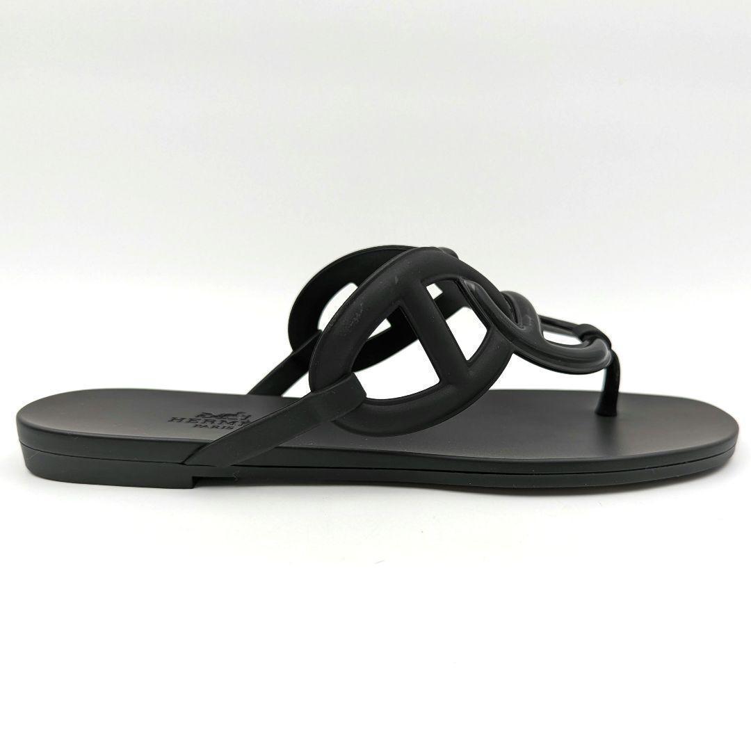 【美品】HERMES エルメス エジェリ ラバーサンダル ブラック 36