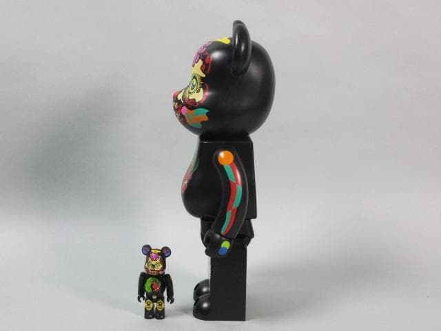 現代美術 田名網敬一『100% & 400%MEDICOM TOY黒』0127C