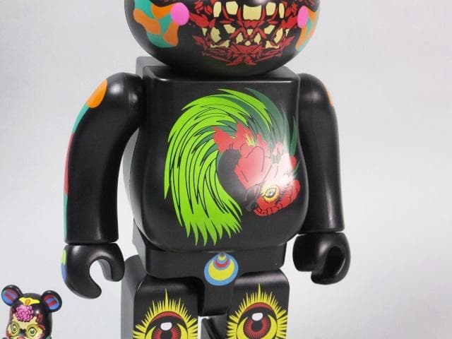 現代美術 田名網敬一『100% & 400%MEDICOM TOY黒』0127C