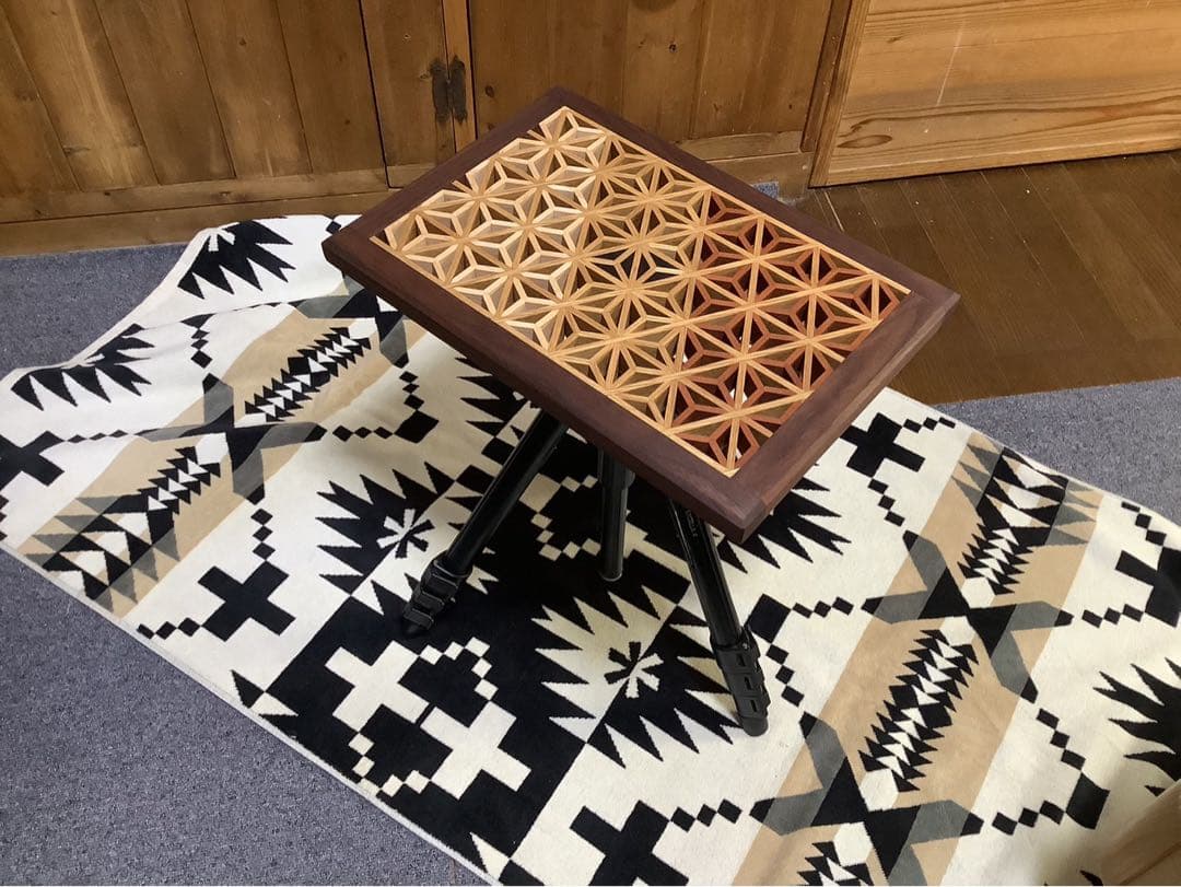 IGT天板　1ユニット　三脚用テーブル　組子細工ヘキサゴン131