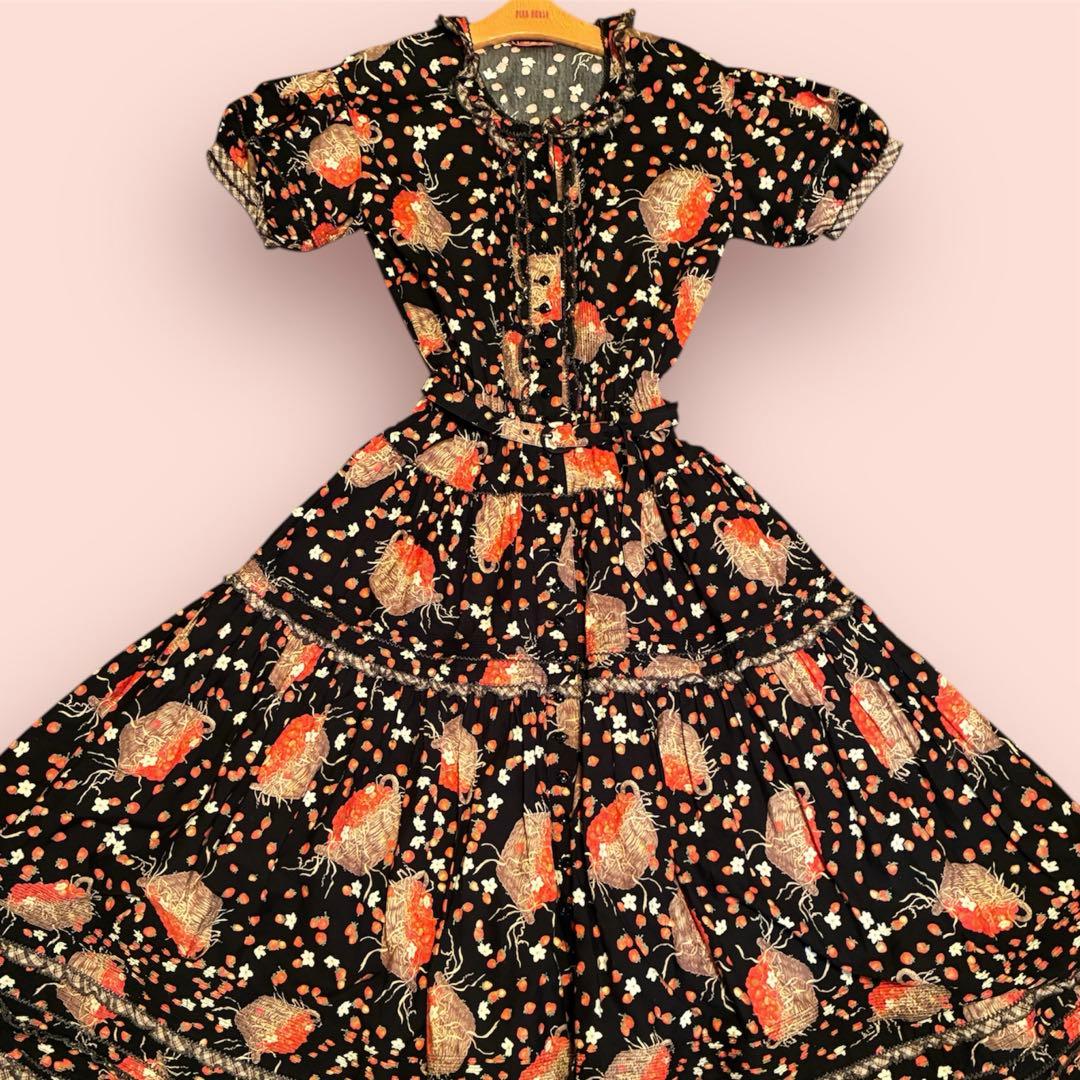 ピンクハウス　カゴいちご　ワンピース