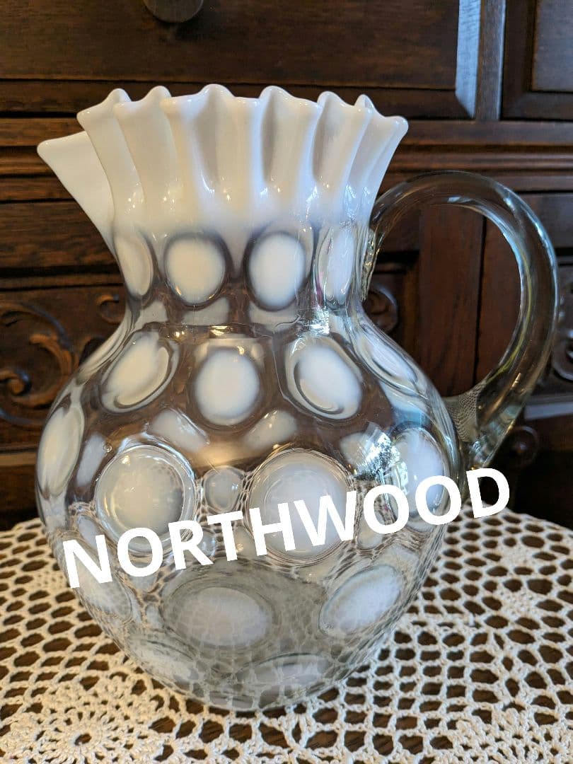 ピッチャー　水差し　花瓶　　アンティーク　ノースウッド　フェントン　美品