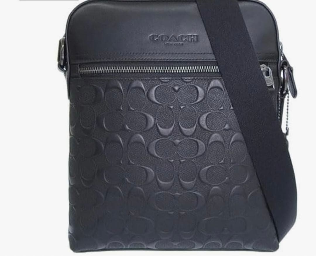 美品 COACH シグネチャー　ショルダーバッグ　フライト　ブラック コーチ