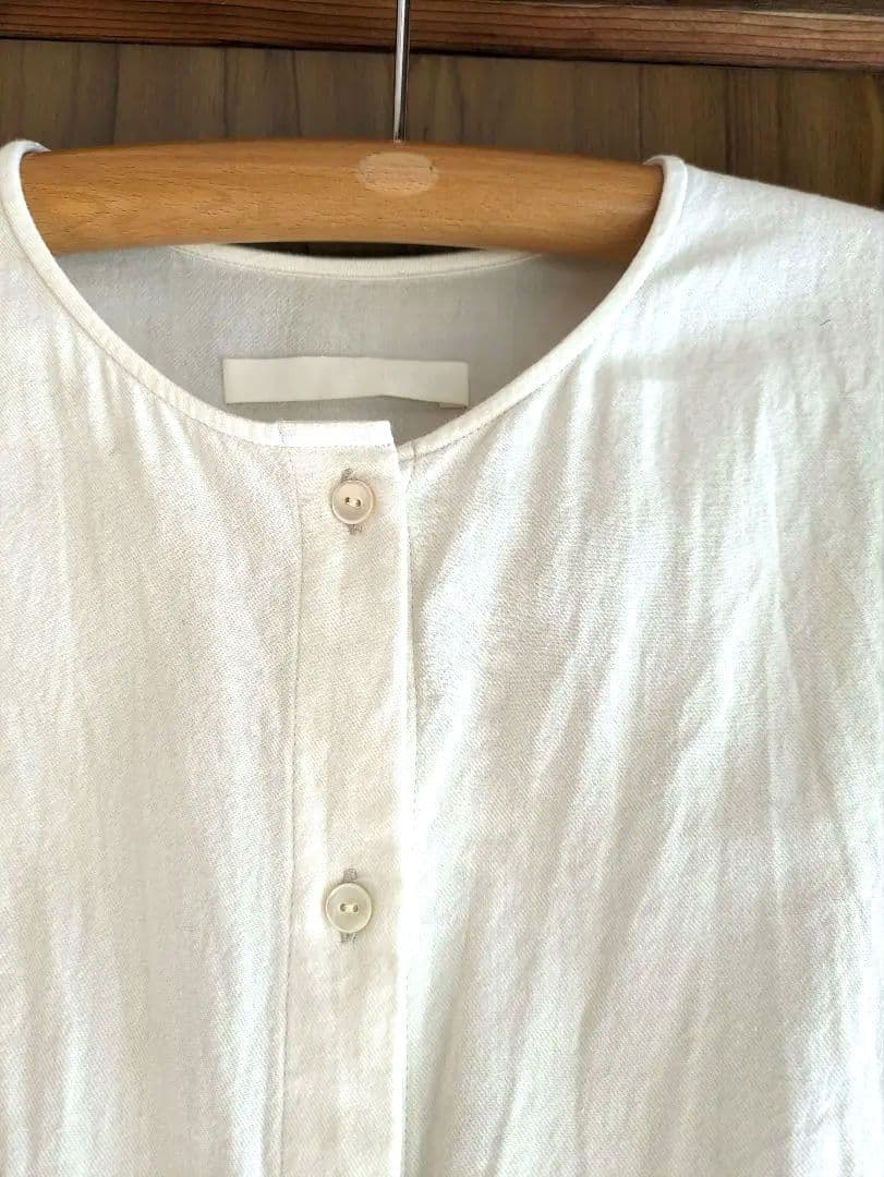 2025年 evam evaコットン　ウールノーカラーシャツ　24,200円